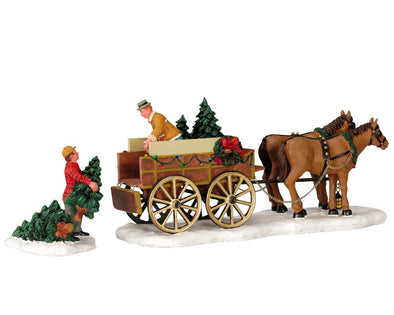 Lemax Christmas Tree Wagon, Set Of 2 - 43451