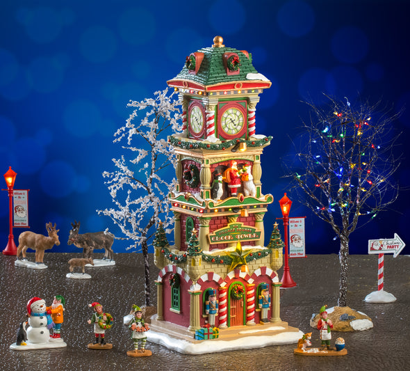 Lemax The Village Square Clock Tower Set - 56673